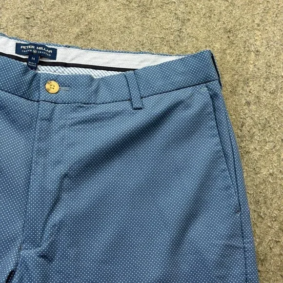 Peter Millar Golf Shorts Men 34 Blue Polka Dot Performance 9" Stretch - Picture 3 of 16